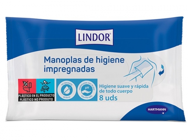 LINDOR MANOPLAS DE HIGIENE IMPREGNADAS 8 UNIDADES