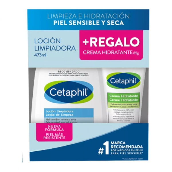 CETAPHIL PACK LOCION LIMPIADORA 473 ML + CREMA HIDRATANTE 85 G