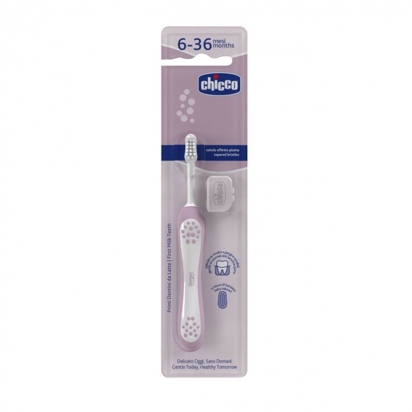 CHICCO CEPILLO PARA LOS PRIMEROS DIENTES DE LECHE 6-36 MESES LILA