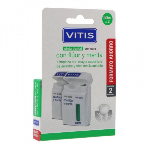 VITIS CINTA DENTAL CON CERA, FLUOR Y MENTA DUPLO