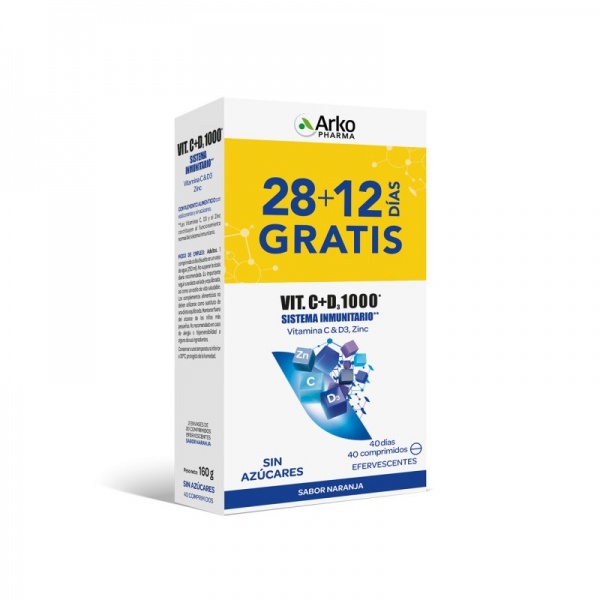 ARKOPHARMA VITAMINA C & D3 28+12 DIAS GRATIS