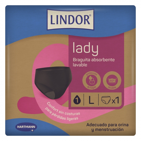 LINDOR LADY BRAGUITA ABSORBENTE LAVABLE TALLA L