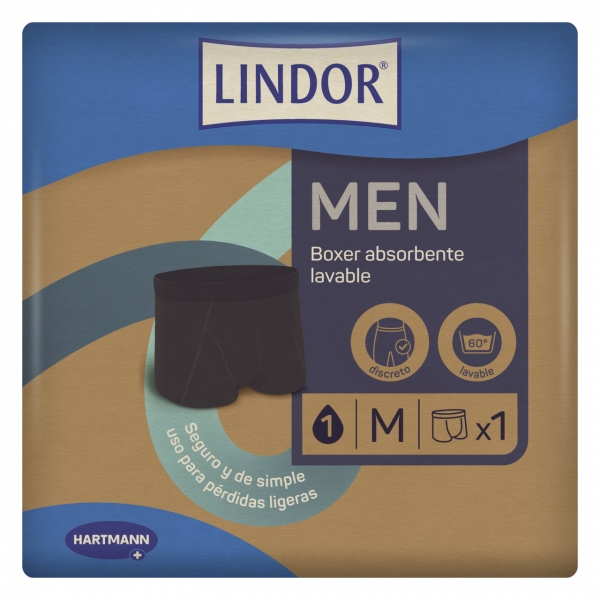 LINDOR MEN BOXER ABSORBENTE LAVABLE TALLA M