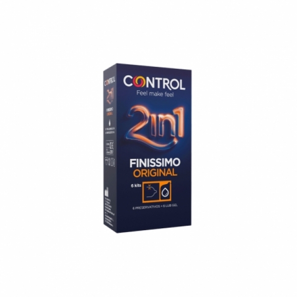 CONTROL 2 IN 1 FINISSIMO ORIGINAL 6 PRESERVATIVOS + 6 GEL LUB.