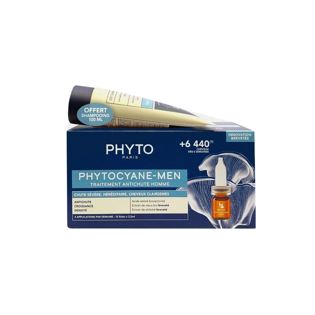 PHYTOCYANE MEN PACK 12 AMPOLLAS + CHAMPU 100ML