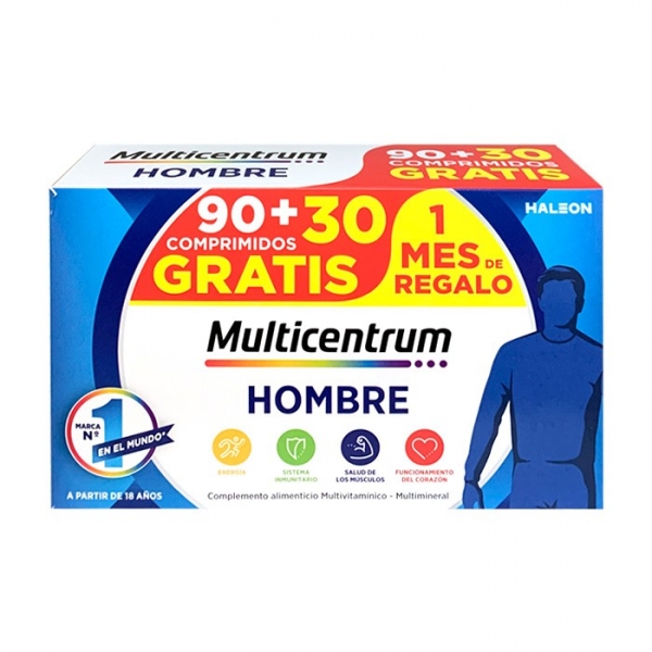 MULTICENTRUM HOMBRE 50+ 90 COMPRIMIDOS +30 COMPRIMIDOS