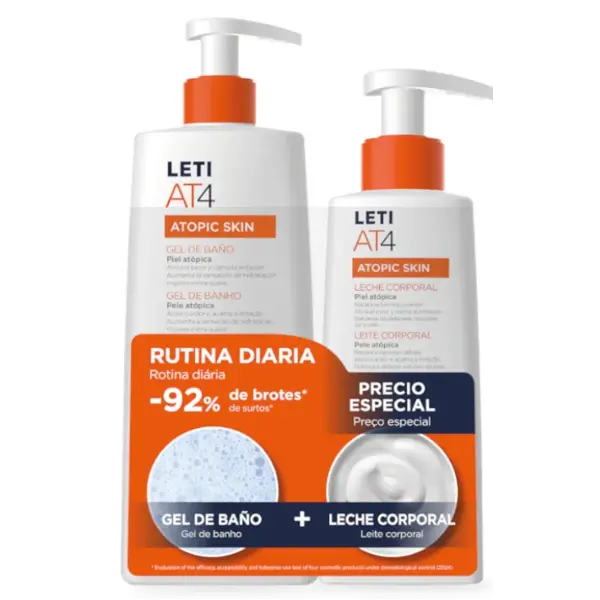 LETI AT4 PACK GEL 500ML + LECHE CORPORAL 250ML