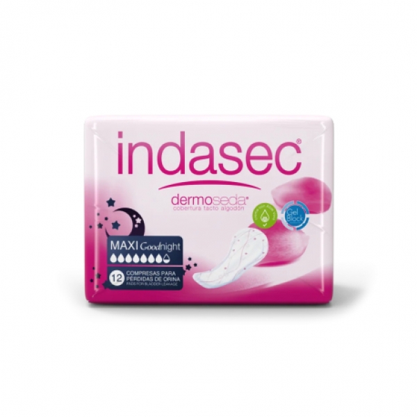 INDASEC DERMOSEDA MAXI GOOD NIGHT 12 COMPRESAS