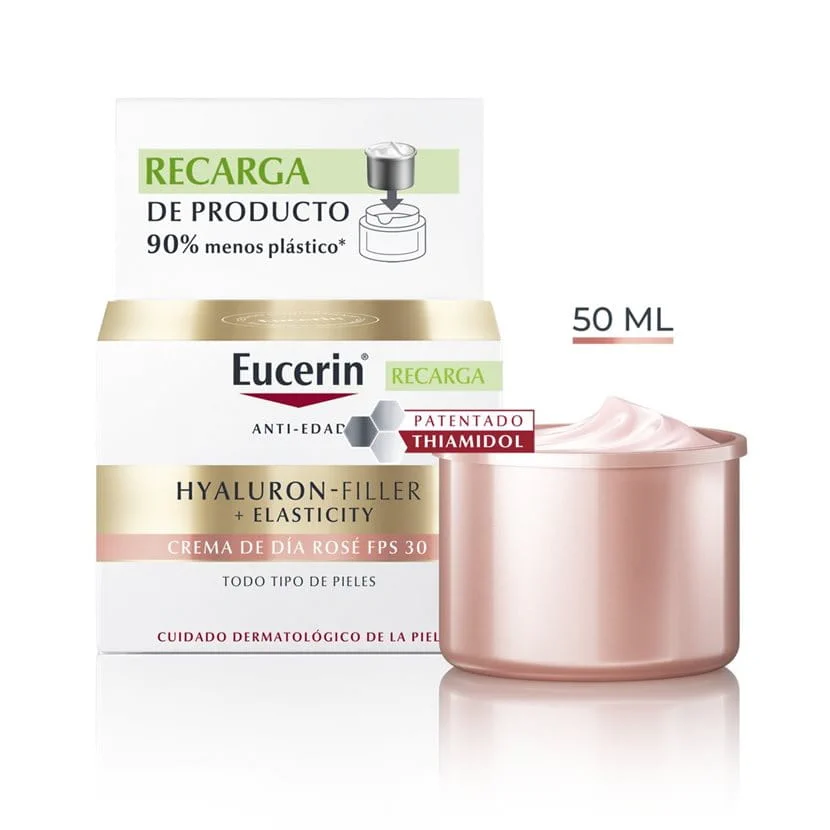 EUCERIN HYALURON-FILLER + ELASTICITY CREMA DE DIA ROSE FPS30 50 ML RECARGA