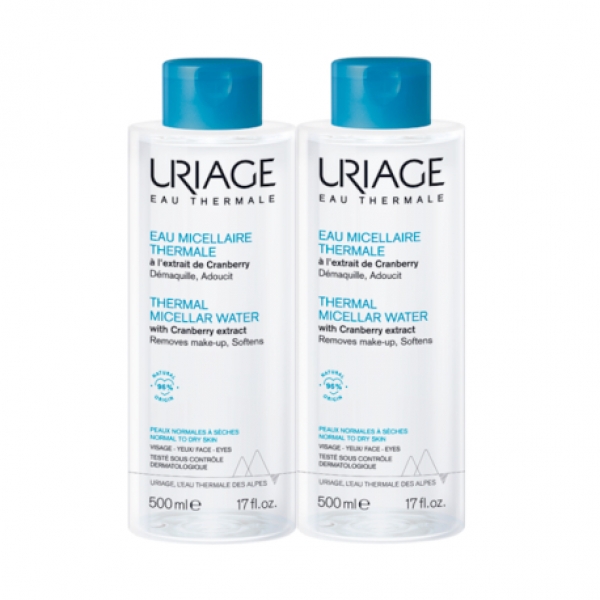 URIAGE DUPLO AGUA DESMAQUILLANTE PIELES NORMALES SECAS 2 X 500 ML
