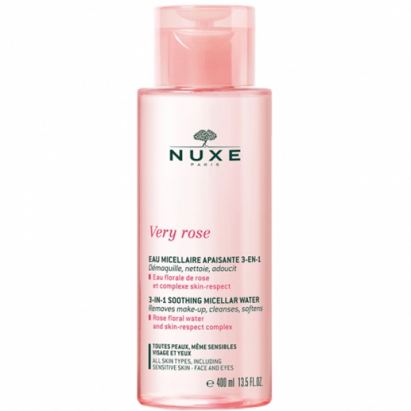 NUXE VERY ROSE AGUA MICELAR CALMANTE 3 EN 1  CARA Y OJOS 400ML