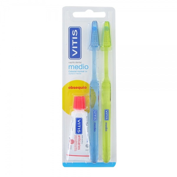 VITIS DUPLO CEPILLO DENTAL MEDIO