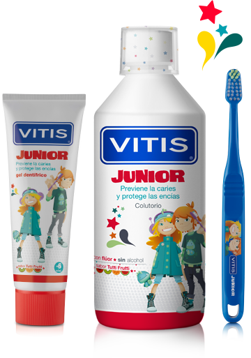 VITIS JUNIOR PACK GEL DENTIFRICO 75ML + CEPILLO DENTAL + COLUTORIO 500ML