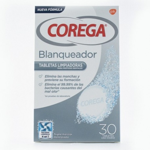 COREGA BLANQUEADOR LIMPIEZA PROTESIS 30 TABLETAS