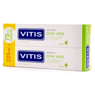 VITIS PASTA DENTIFRICA ALOE MANZANA DUPLO 2X150ML + 75 ML GRATIS 