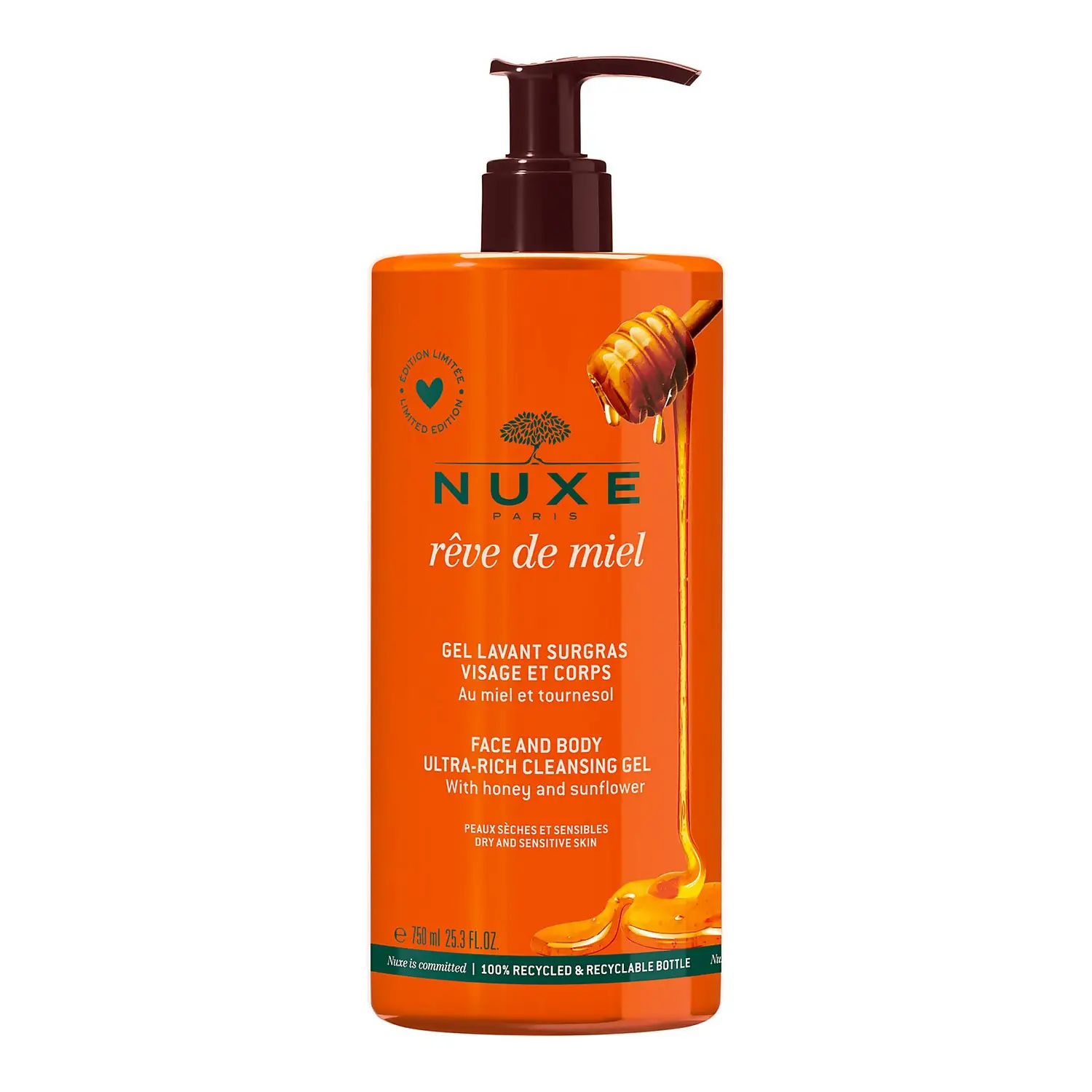 NUXE REVE DE MIEL GEL LIMPIADOR ROSTRO Y CUELLO 750ML