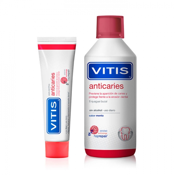 VITIS PACK ANTICARIES PASTA 100ML+COLUTORIO 500ML