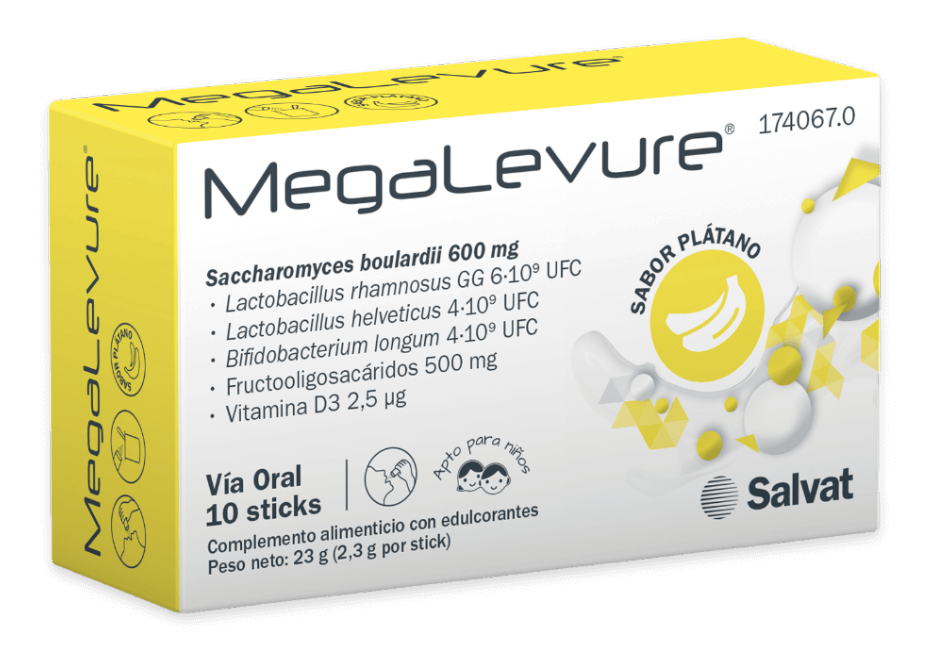 MEGALEVURE SABOR PLATANO 10 STICKS