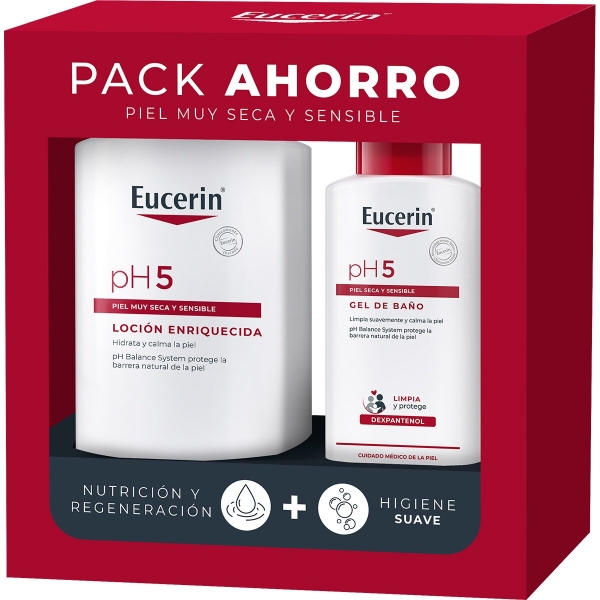 EUCERIN PACK RUTINA LOCION CORPORAL ENRIQUECIDA 1L + GEL DE BAÑO 200ML