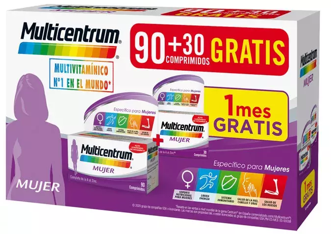 MULTICENTRUM MUJER 90 + 30 COMPRIMIDOS